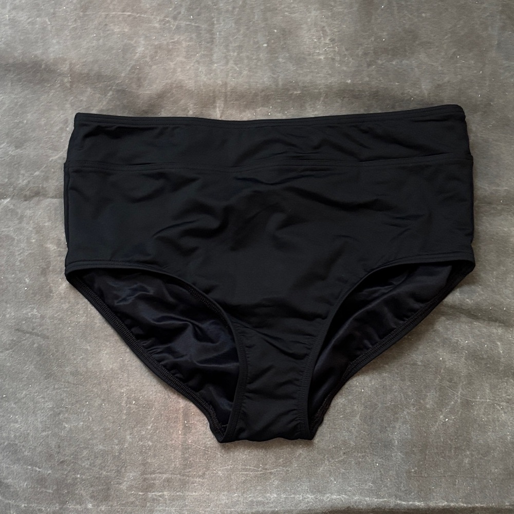 Land’s end, high waisted bikini bottoms, black size 12 NWOT